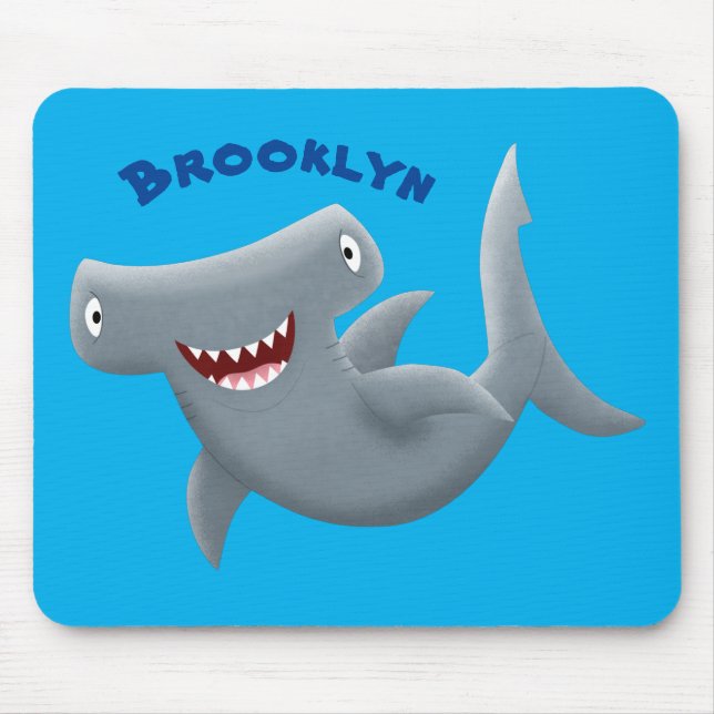 Funny niedlich Hammerhead Hai Cartoon Mousepad (Vorne)