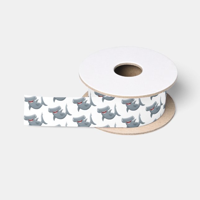 Funny niedlich Hammerhead Hai Cartoon Satinband (Spule)