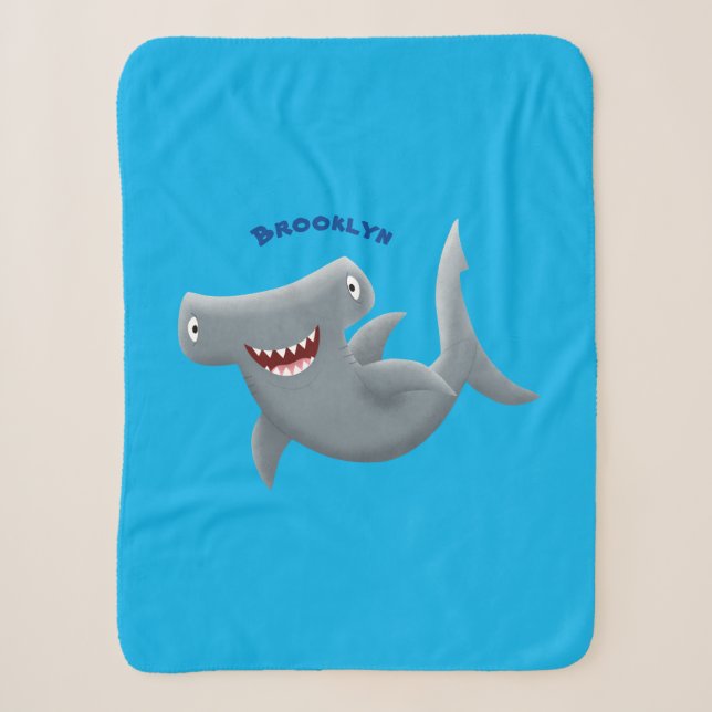 Funny niedlich Hammerhead Hai Cartoon Sherpadecke (Vorderseite)