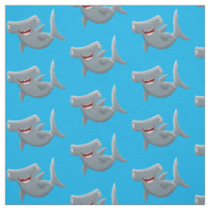 Funny niedlich Hammerhead Hai Cartoon Stoff