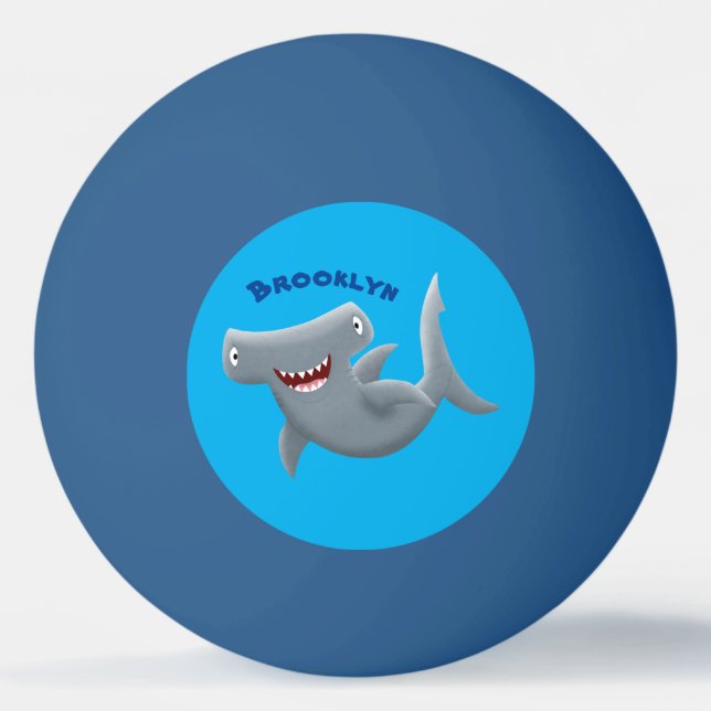 Funny niedlich Hammerhead Hai Cartoon Tischtennisball (Vorderseite)