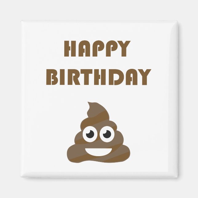 Funny Niedlich Happy Birthday Party Kack Emoji Magnet (Vorne)
