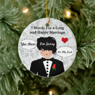 Funny & Niedlich Hochzeitsempfehlung Weihnachtssch Keramik Ornament