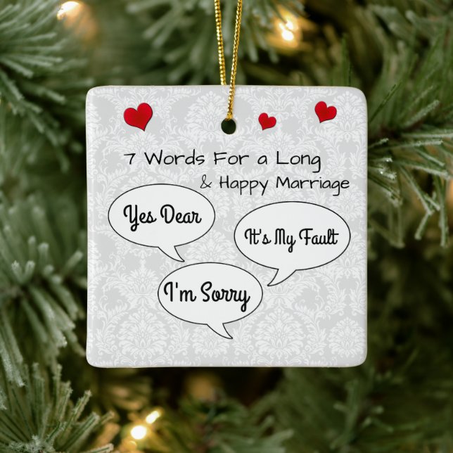 Funny & Niedlich Hochzeitsempfehlung Weihnachtssch Keramikornament (Baum)