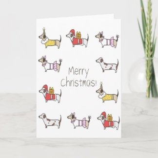 Funny Niedlich Hunde Weihnachtsgrußkarte Karte