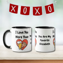 Funny Niedlich ich Liebe Sie mehr als Pizza und Bi Tasse
