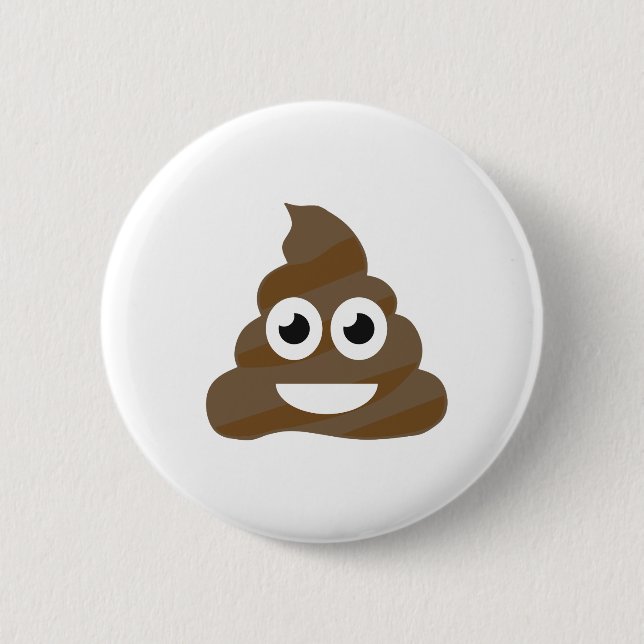 Funny Niedlich Kack Emoji Button (Vorderseite)