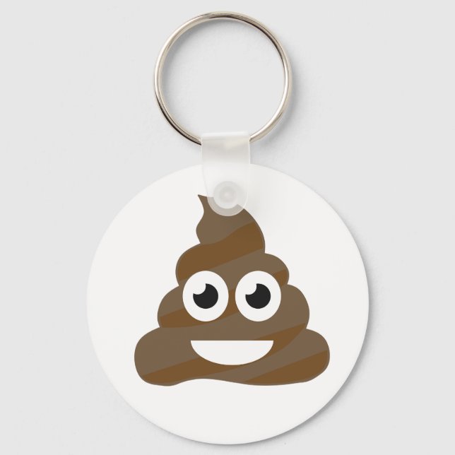 Funny Niedlich Kack Emoji Schlüsselanhänger (Vorderseite)