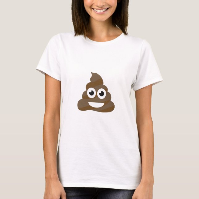 Funny Niedlich Kack Emoji T-Shirt (Vorderseite)