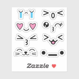 Funny Niedlich Kawaii Anime Faces Stickers Aufkleber