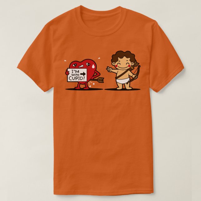 Funny Niedlich Kawaii Cupid Herzens Valentine Bezi T-Shirt (Design vorne)