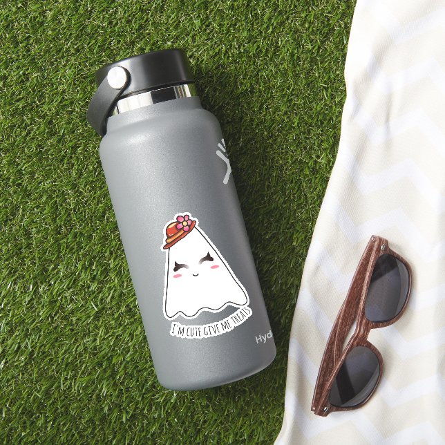 Funny Niedlich Kawaii Halloween Girl Ghost Custom  Aufkleber (HydroFlask Insitu)