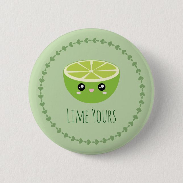 Funny Niedlich Kawaii Limon Yours Ich bin dein Fru Button (Vorderseite)