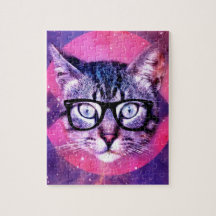 Funny Niedlich Kitty Glasses Cat