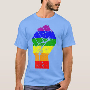 Funny Niedlich LGBT Prime Resist Fist Rainbow Flag T-Shirt