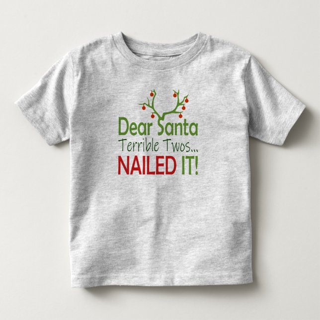 Funny Niedlich Liebe Weihnachtsmann furchtbare zwe Kleinkind T-shirt (Vorderseite)
