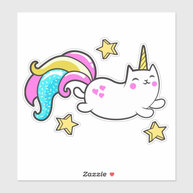 Funny niedlich meowlogisches Einhornkleber Aufkleber (Blatt)