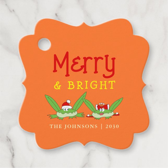 Funny Niedlich Merry und Bright Weihnachtsgeschenk Geschenkanhänger (Vorderseite)