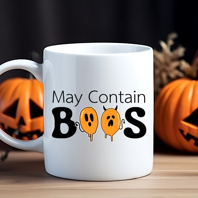 Funny Niedlich Modern May enthält BOOS Halloween Kaffeetasse (Von Creator hochgeladen)