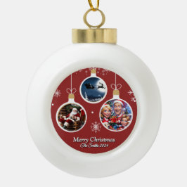Funny, Niedlich, Modernes Foto Weihnachten Keramik Kugel-Ornament