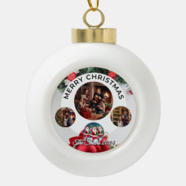 Funny, Niedlich, Modernes Foto Weihnachten Keramik Kugel-Ornament