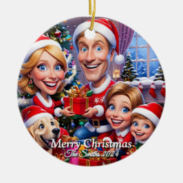 Funny, Niedlich, Modernes Foto Weihnachten Keramik Ornament