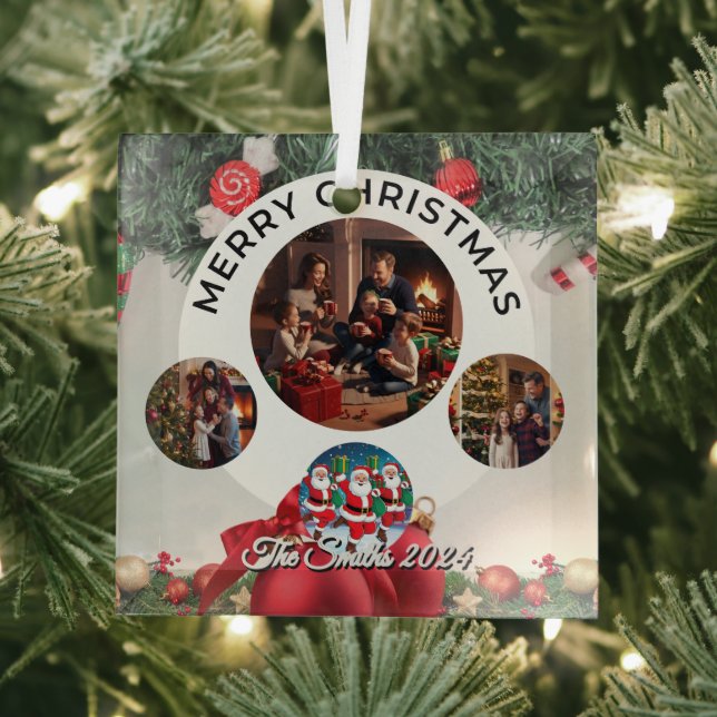 Funny, Niedlich, Modernes Foto Weihnachten Ornament Aus Glas (Insitu)