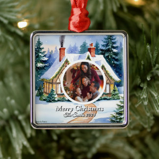 Funny, Niedlich, Modernes Foto Weihnachten Ornament Aus Metall