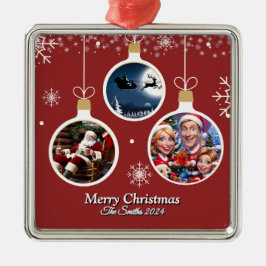 Funny, Niedlich, Modernes Foto Weihnachten Ornament Aus Metall