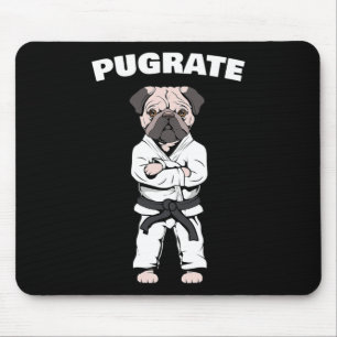 Funny Niedlich Mops Karate Black Belt Martial Art  Mousepad