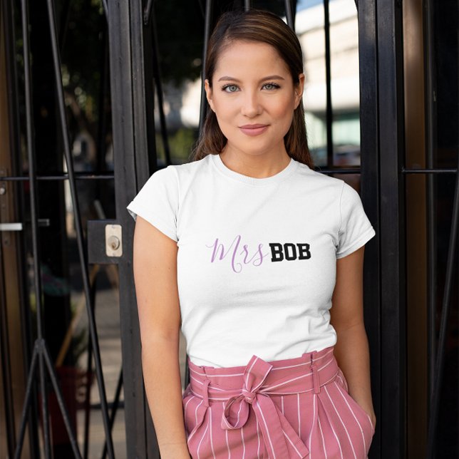 Funny Niedlich Newly Wed Honeymoon Mrs. New Ehefra T-Shirt (Von Creator hochgeladen)