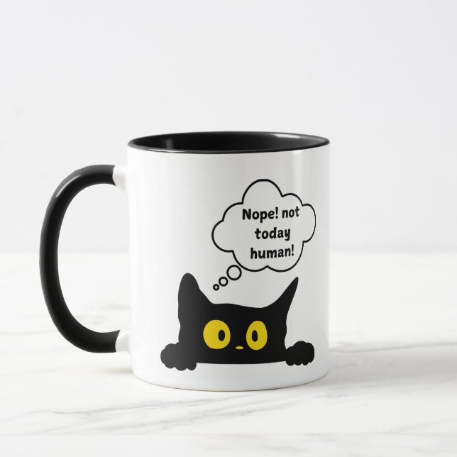 Funny Niedlich nicht heute Menschenkatze Tasse (Links)