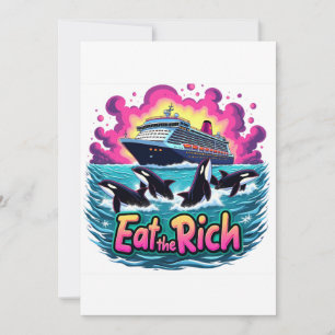 Funny Niedlich Orca Whale Ess The Rich Feiertagskarte