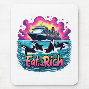 Funny Niedlich Orca Whale Ess The Rich Mousepad