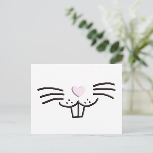 Funny niedlich Ostersonnige Kaninchen Gesichtsbild Feiertagspostkarte (Stehend Vorderseite)