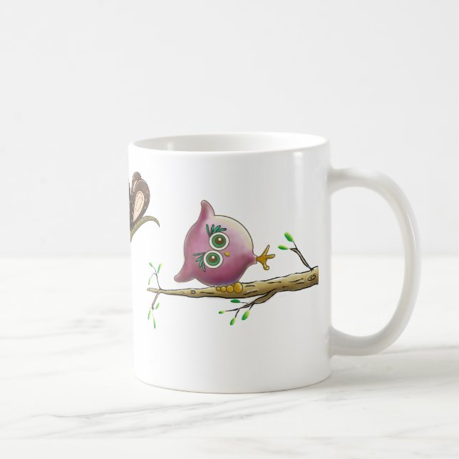 Funny Niedlich Owl Picture Kaffeetasse (Rechts)