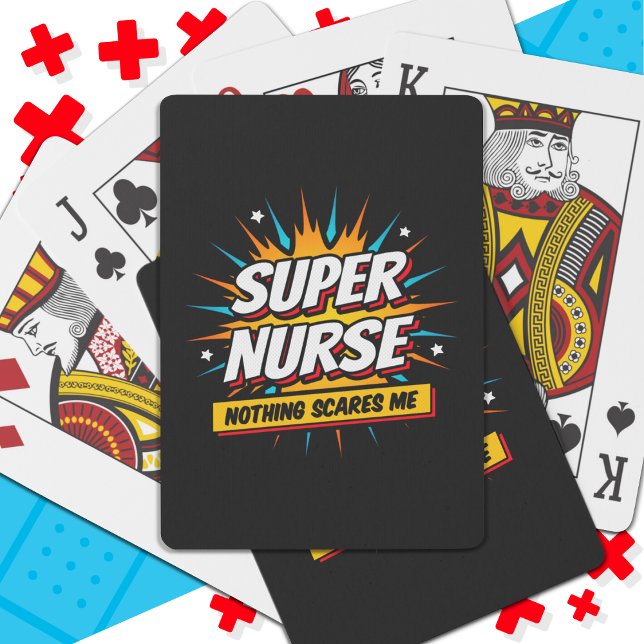 Funny Niedlich Sarcastic Superhero Nurse Wertschät Spielkarten (Von Creator hochgeladen)