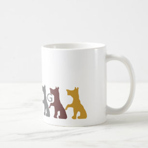 Funny Niedlich sechs Hunde Grau-Gelb-braun Kaffeetasse