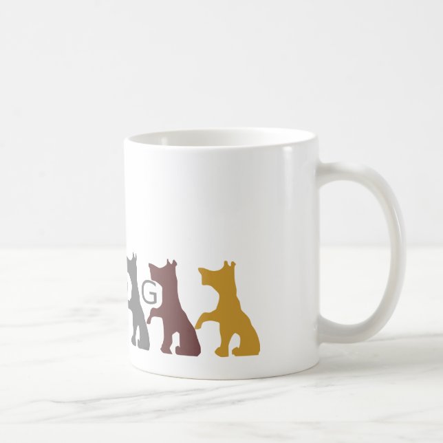 Funny Niedlich sechs Hunde Grau-Gelb-braun Kaffeetasse (Rechts)