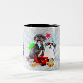 Funny Niedlich Shih Tzu Dog Weihnachten Zweifarbige Tasse