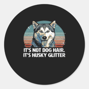 Funny & Niedlich Siberian Husky Dog Glitzer Classi Runder Aufkleber