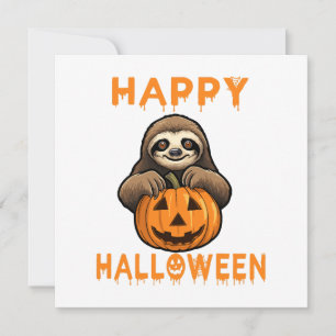 Funny Niedlich Sloth Holding Pumpkin