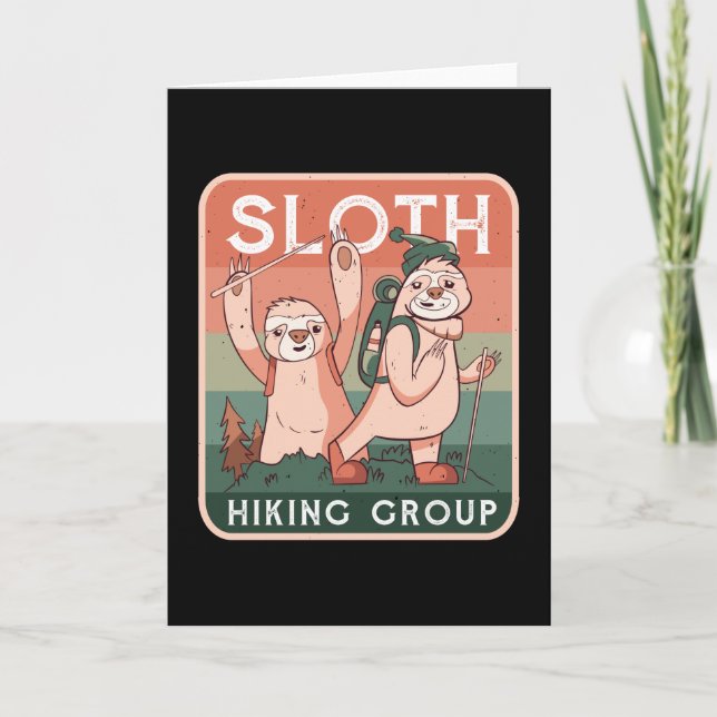 Funny Niedlich Sloth Wandergruppe Wanderung Gesche Karte (Vorderseite)
