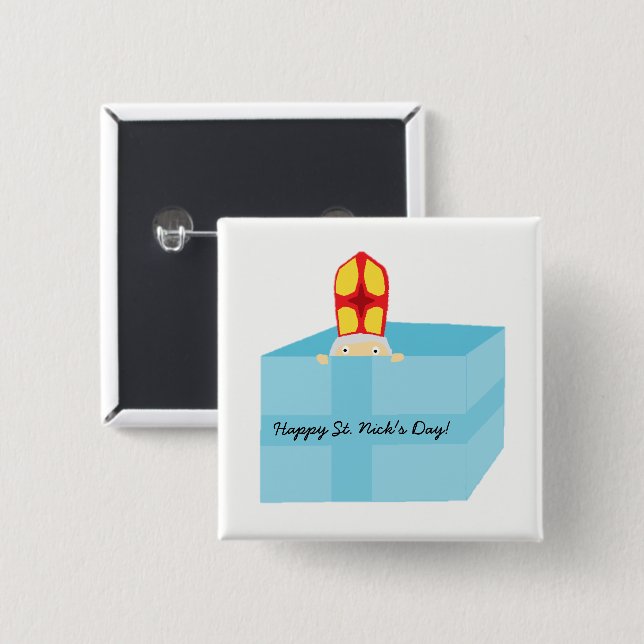 Funny Niedlich St Nicholas Dutch Sinterklaas Kinde Button (Vorne & Hinten)