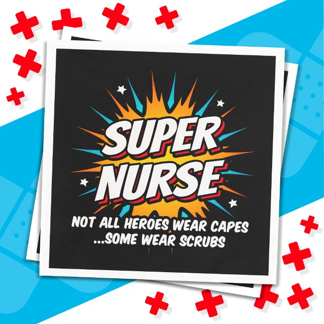 Funny Niedlich Superhero Super Nurse Wertschätzung Serviette (Von Creator hochgeladen)