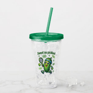 Funny Niedlich Sweet as Pickles Pickleball Acryltrinkbecher