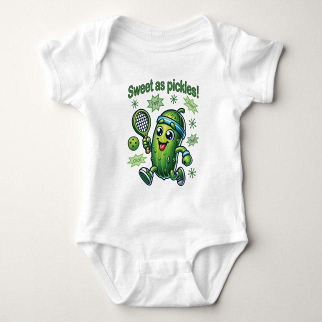 Funny Niedlich Sweet as Pickles Pickleball Baby Strampler (Vorderseite)