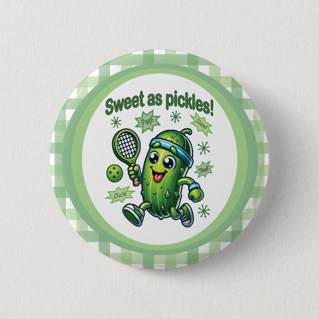 Funny Niedlich Sweet as Pickles Pickleball Button (Vorderseite)