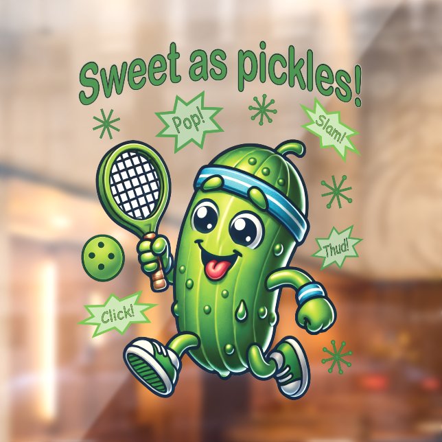 Funny Niedlich Sweet as Pickles Pickleball Fensteraufkleber (Blatt 2)