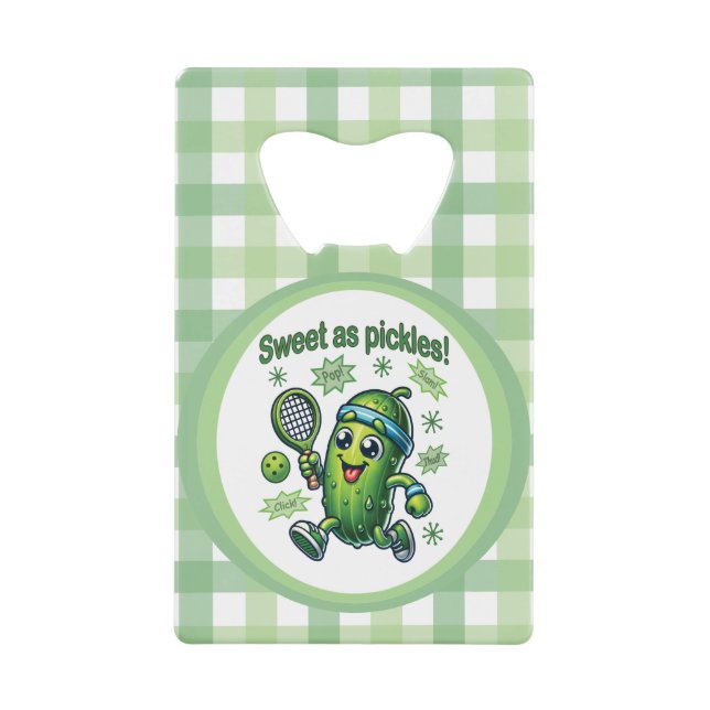 Funny Niedlich Sweet as Pickles Pickleball Geldbeutel Flaschenöffner (Vorderseite)